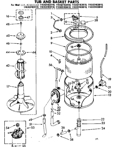 Tub and basket parts