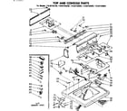 Kenmore 11082183620 top and console parts diagram