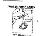 Kenmore 11082183820 water pump parts diagram