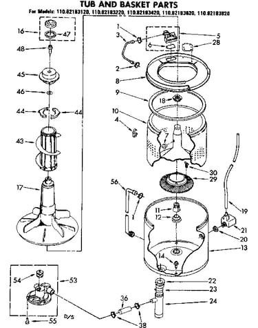 Tub and basket parts