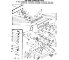 Kenmore 11083183630 top and console parts diagram