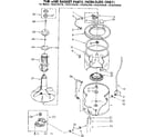 Kenmore 11083183430 tub and basket parts non-suds only diagram