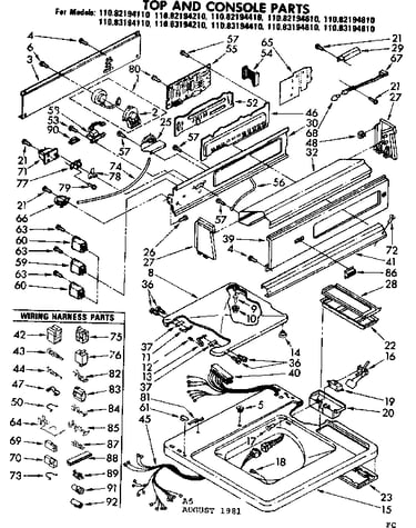 Top and console parts