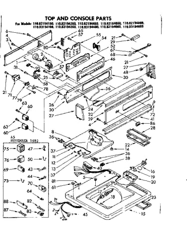 Top and console parts