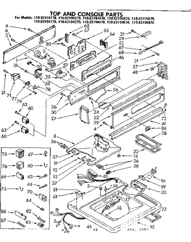 Top and console parts