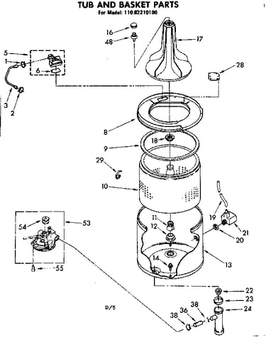 Tub and basket parts