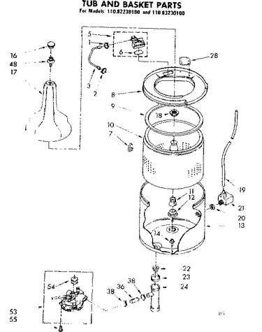 Tub and basket parts