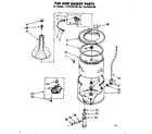 Kenmore 11083252100 tub and basket parts diagram