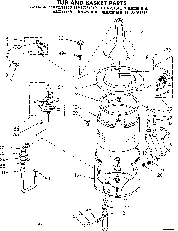 Tub and basket parts