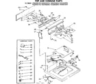 Kenmore 11082263410 top and console parts diagram