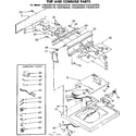 Kenmore 11082263610 top and console parts diagram
