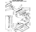 Kenmore 11082270610 top and console parts diagram