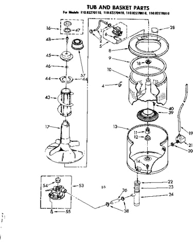 Tub and basket parts