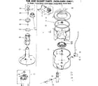 Kenmore 11082270820 tub and basket parts non-suds only diagram