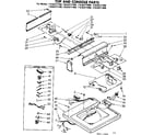 Kenmore 11082271100 top and console parts diagram