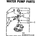 Kenmore 11082271610 water pump parts diagram