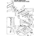 Kenmore 11083283620 top and console parts diagram