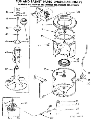 Tub and basket parts non-suds only