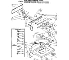 Kenmore 11083283630 top and console parts diagram