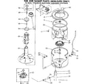 Kenmore 11083283130 tub and basket parts non-suds only diagram