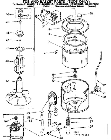 Tub & basket parts suds only