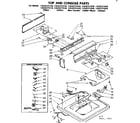 Kenmore 11083371110 top and console parts diagram