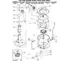 Kenmore 11083372400 tub and basket parts non-suds only diagram