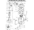 Kenmore 11083383600 tub and basket parts non-suds only diagram