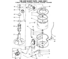 Kenmore 11083383600 tub and basket parts suds only diagram