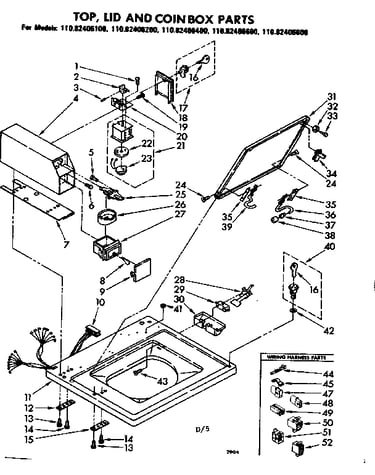 Top and coin box parts