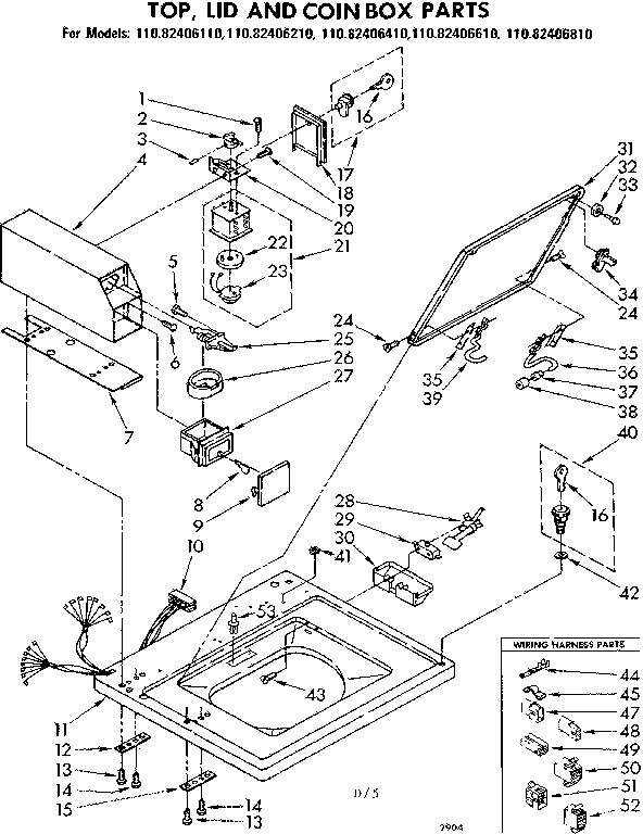 Top lid and coin box parts