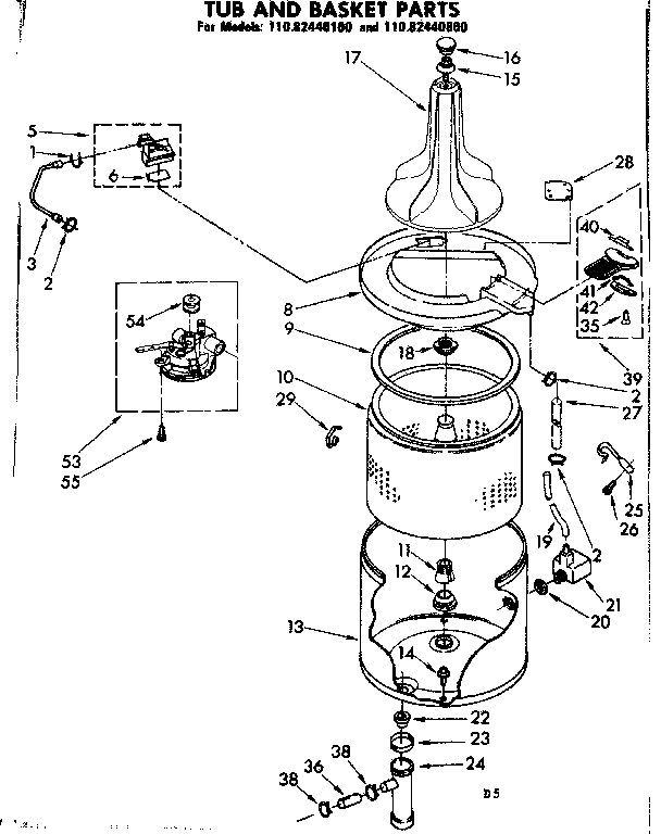 Tub and basket parts