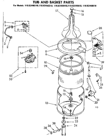 Tub and basket parts