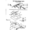 Kenmore 11084050110 top and console parts diagram