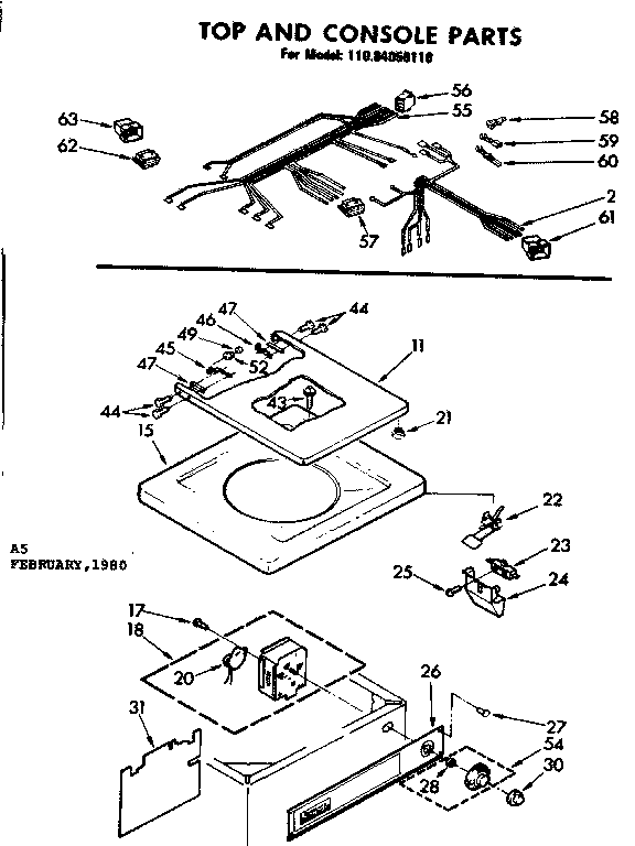 Top and console parts