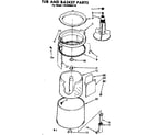 Kenmore 11084050110 tub and basket parts diagram