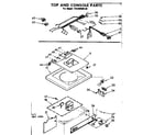Kenmore 11084050120 top and console parts diagram