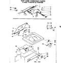 Kenmore 11084070100 top and console parts diagram
