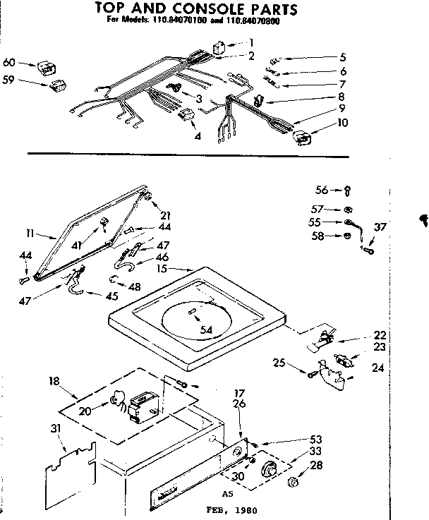 Top and console parts