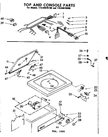 Top and console parts