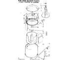 Kenmore 11084070800 tub and basket parts diagram