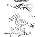 Kenmore 11084070110 top and console parts diagram