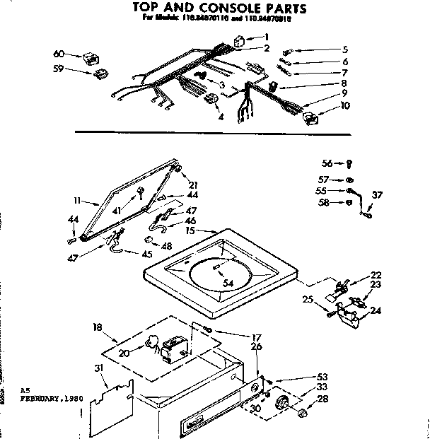 Top and console parts