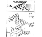 Kenmore 11084070120 top and console parts diagram