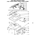 Kenmore 11084090400 top and console parts diagram