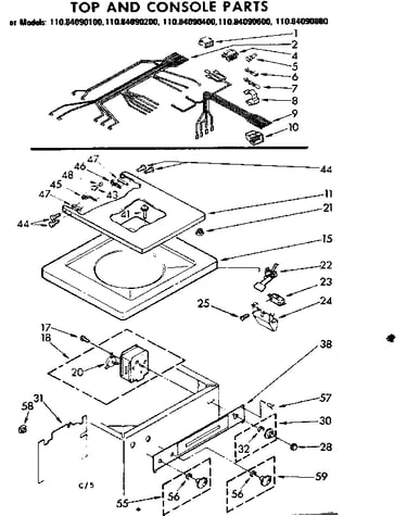 Top and console parts