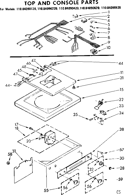 Top and console parts