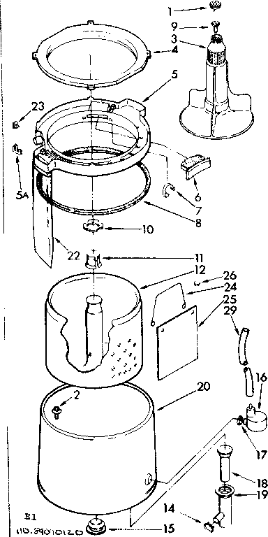 Tub and basket parts