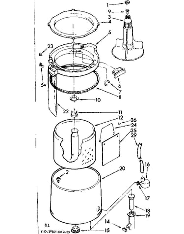 Tub and basket parts