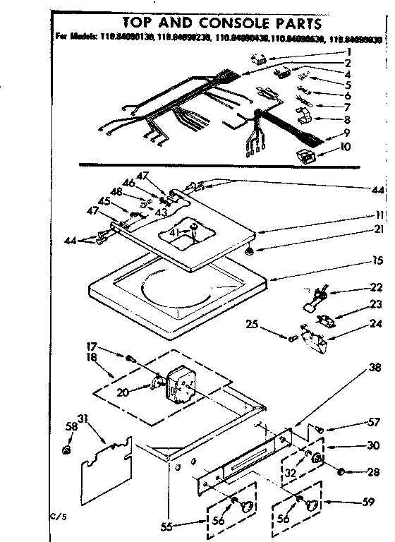 Top and console parts